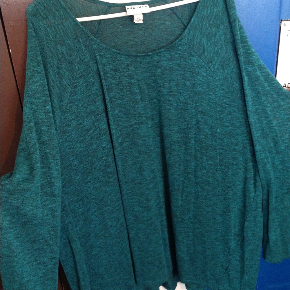 Ava and Viv Turquoise green pullover sweater
